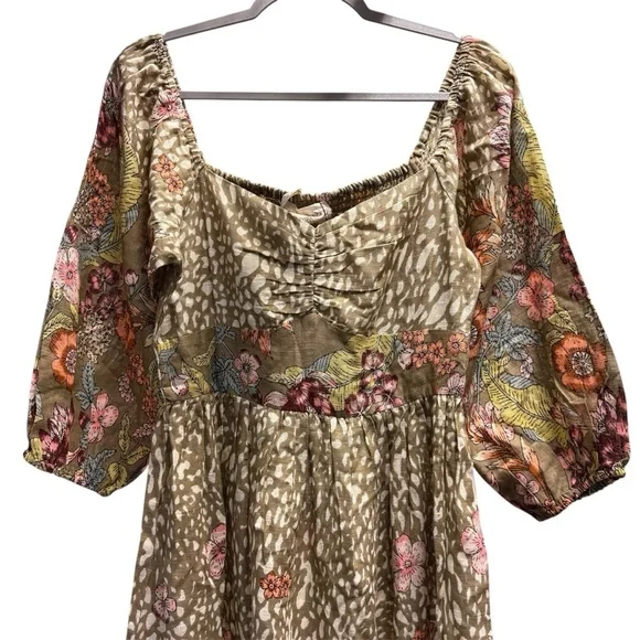 Z&L Europe Smock Dress Size Large Cottage Fall Desert Boho Floral Cotton NWT - Picture 3 of 9